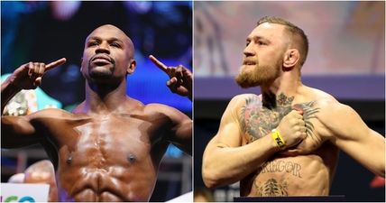 WATCH: Conor McGregor and Floyd Mayweather weigh in and face off