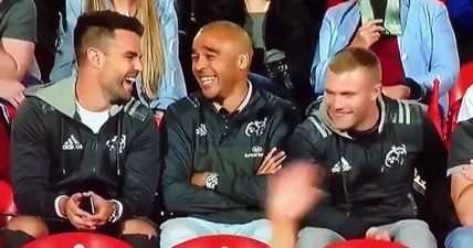 Simon Zebo burns Conor Murray as TV cameras catch him texting during Munster match