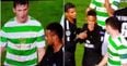 Neymar laughs and refuses to shake the hand of Celtic’s Tony Ralston at full-time