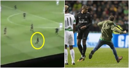 Footage emerges of Celtic fan trying to kick Kylian Mbappe