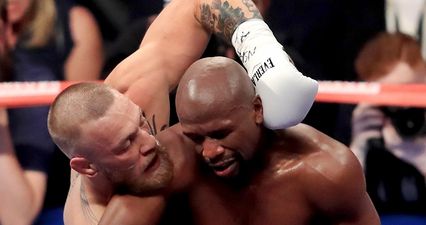 Floyd Mayweather has a massive Conor McGregor painting hanging on his wall