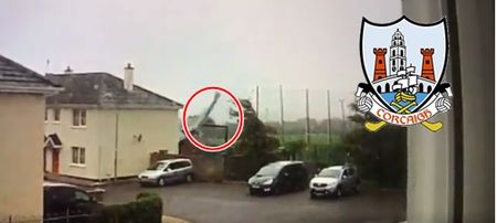 WATCH: Cork GAA club stand blown over house