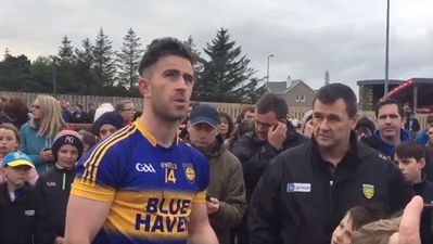 WATCH: Paddy McBrearty pays emotional tribute to Pat Shovelin in captain’s speech