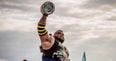 WATCH: 7-foot-tall county Down giant throws around 92kg dumbbell at Strongman finals