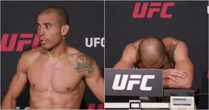 Jose Aldo gets fright of his life at UFC 218 weigh-in