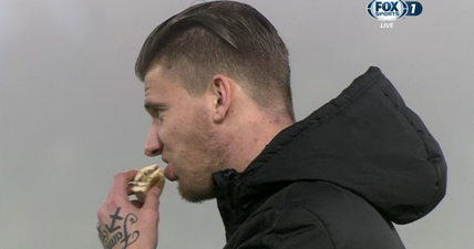 Feyenoord striker punished for eating fast food on the touchline during a game