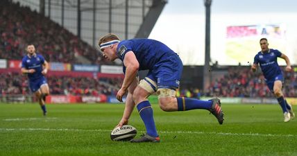 Watch: Dan Leavy fields crosskick to score cracking first try for Leinster