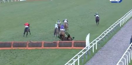 Jockey heroically saves rival from potential disaster following horrendous fall