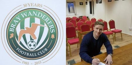 Bray Wanderers’ new transfer actually signing blank page in announcement photo