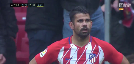 Atletico Madrid striker Diego Costa marks La Liga return with a goal and a red card