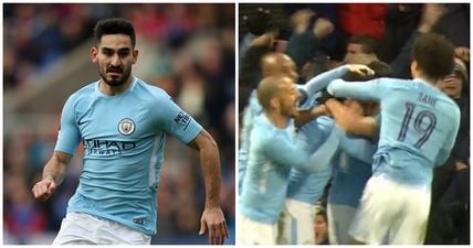 Ilkay Gundogan proves he’s an absolute baller with outrageous backheel assist for Sergio Aguero