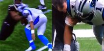 Scary scenes as Cam Newton collapses to the ground after taking huge hit to the head, plays on