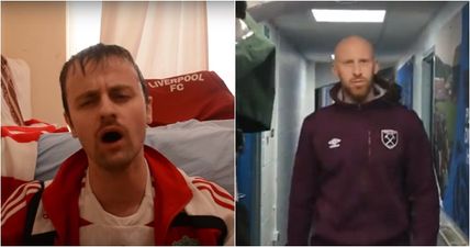 West Ham defender can’t get the new Liverpool song out of his head