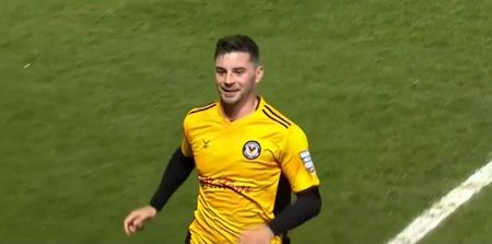 Carlow’s Padraig Amond sends Newport 1-0 up against Tottenham Hotspur