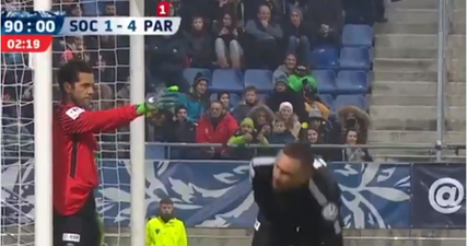 Watch: Dani Alves jumps in goal and immediately starts fixing his wall