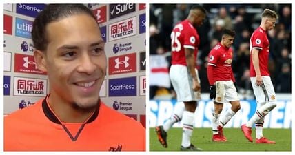 Virgil van Dijk’s reaction to hearing Manchester United result will put a smile on Liverpool fans’ faces