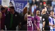 Fabian Delph red card tackle sparks unsavoury scenes on pitch and in tunnel in City Wigan clash