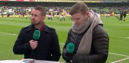 There was a comical height difference in the ITV’s panel for Ireland v Wales