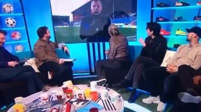 Jamie Carragher ribs his partner with wardrobe joke on Soccer AM