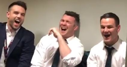 Sexton, Murray O’Mahony and co. belting out Fields of Athenry is just brilliant