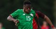 Michael Obafemi expertly rolls defender before slotting into the corner to give Ireland U19s early lead