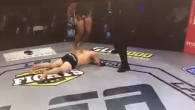 Unsporting front flip on to semi-conscious opponent gets fighter disqualified