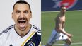 Yes, of course Zlatan Ibrahimovic scored a 40-yard volley on his LA Galaxy debut