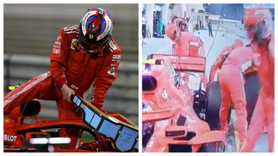 Ferrari F1 mechanic suffers horrendous leg break during Bahrain Grand Prix