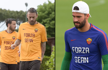 Roma players pay tribute to injured Liverpool fan with “Forza Sean” t-shirts