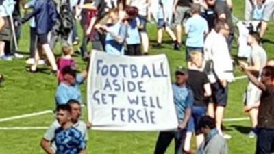 Manchester City fans display touching banner in show of support for Sir Alex Ferguson