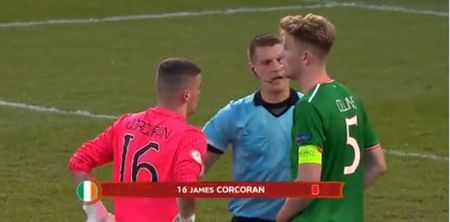 Irish keeper sent off during penalty shoot out in farcical circumstances