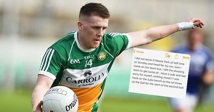 Offaly footballer responds to claims that he left dressing room for his car at half-time