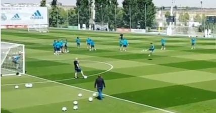 Zinedine Zidane tees up Luka Modric for outrageous training ground volley