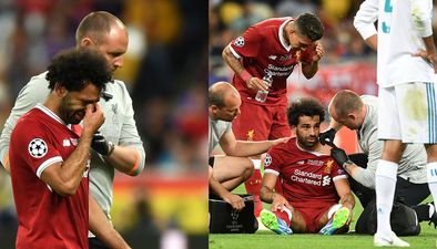 Mohamed Salah left the field in tears after injury in Champions League final