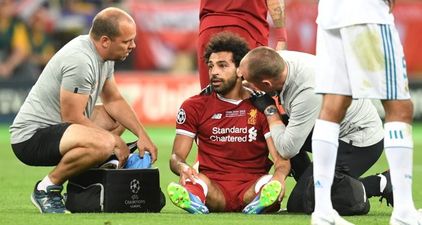 Mo Salah has suffered a suspected dislocated shoulder