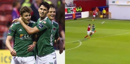 League of Ireland star Kieran Sadlier scores goal from inside his own box