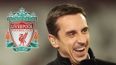 Gary Neville laughs off report that Sky Sports won’t take action after Liverpool joke