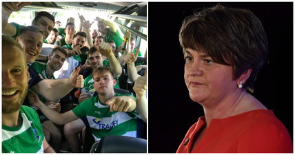 Fermanagh team bus reply to Arlene Foster and make her lovely offer