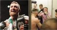 WATCH: Conor McGregor surprises Cian Cowley in his dressing room after victory