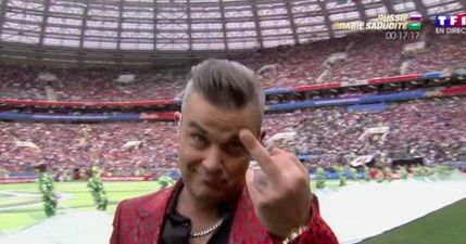 Robbie Williams explains reason behind his gesture at the World Cup opening ceremony