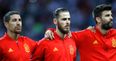 David De Gea couldn’t hide his reaction to Gerard Pique getting nut-megged