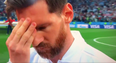 Lionel Messi looked understandably stressed during Argentina’s national anthem