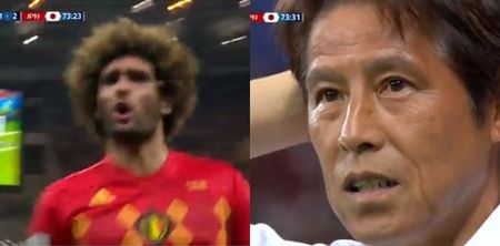 Japan manager’s reaction to Marouane Fellaini goal really summed up the mood of his country