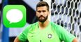 Mo Salah sent an impatient text to Alisson trying to hurry up Liverpool move