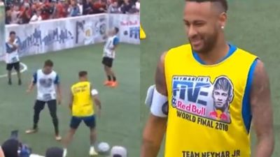 Neymar barges child off ball in 5-a-side game