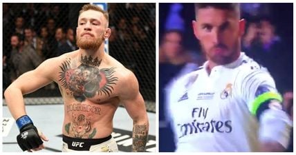 Sergio Ramos breaks out Conor McGregor walk after Super Cup goal