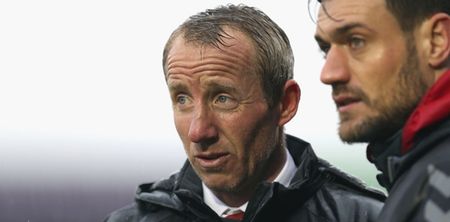 Lee Bowyer and Steve Evans clash on the touchline during League One game