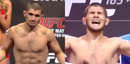 How Khabib Nurmagomedov looked every time he stood on the UFC’s scales