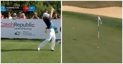 Padraig Harrington comes agonisingly close to sinking hole in one