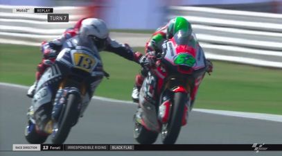 Moto2 driver disqualified after pulling opponent’s brake at 140mph